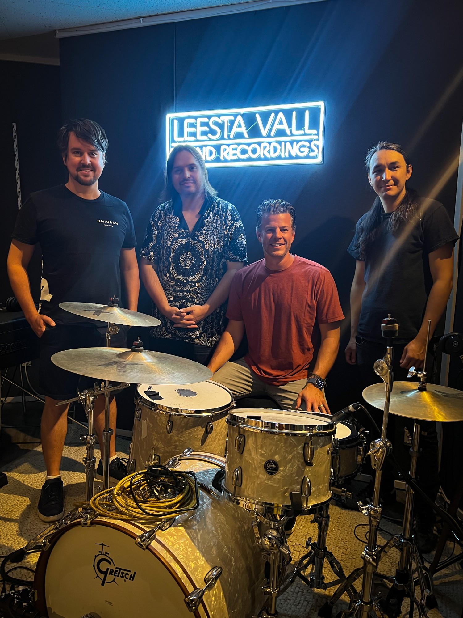 Matt and the musicians at the Leesta Vall recording session