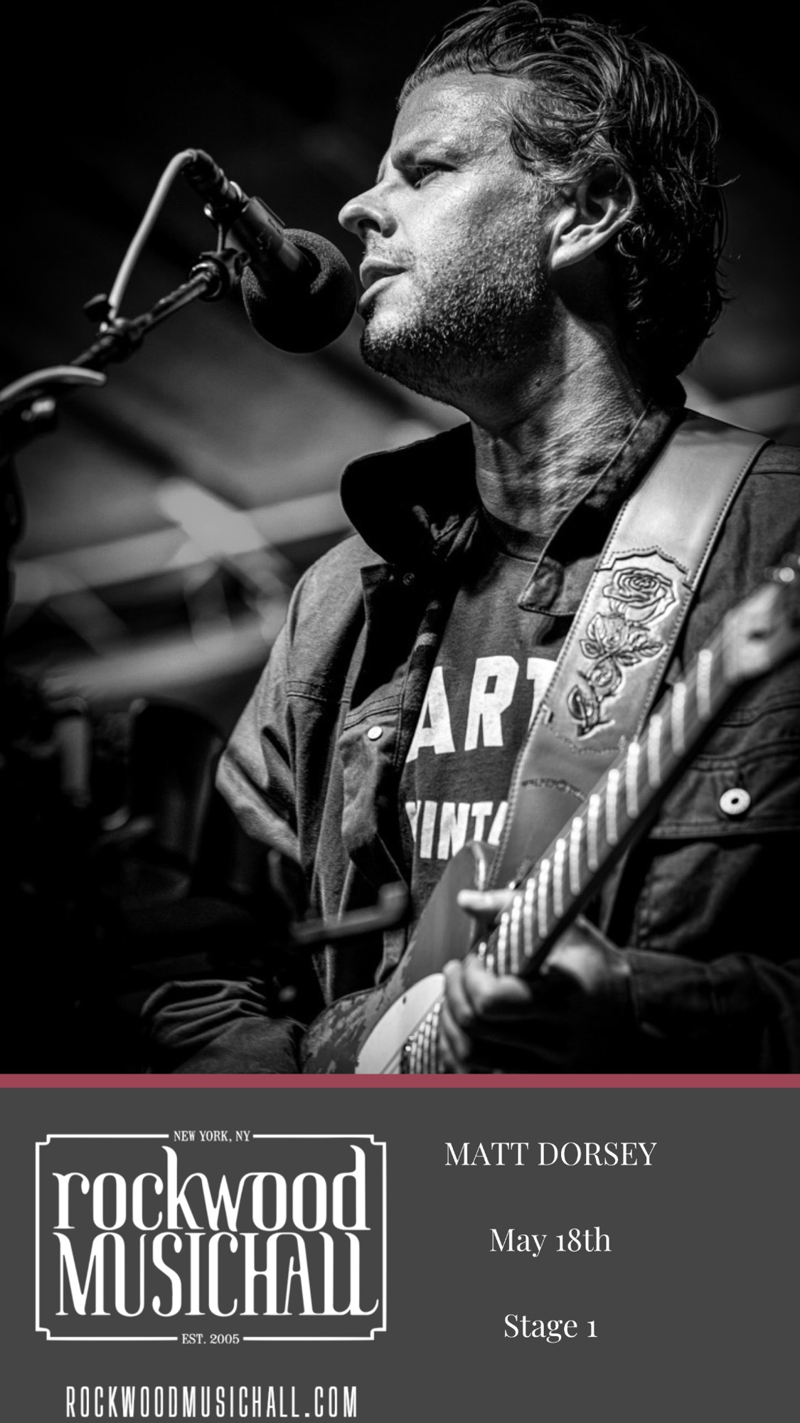 Rockwood Music Hall concert poster featuring Matt Dorsey